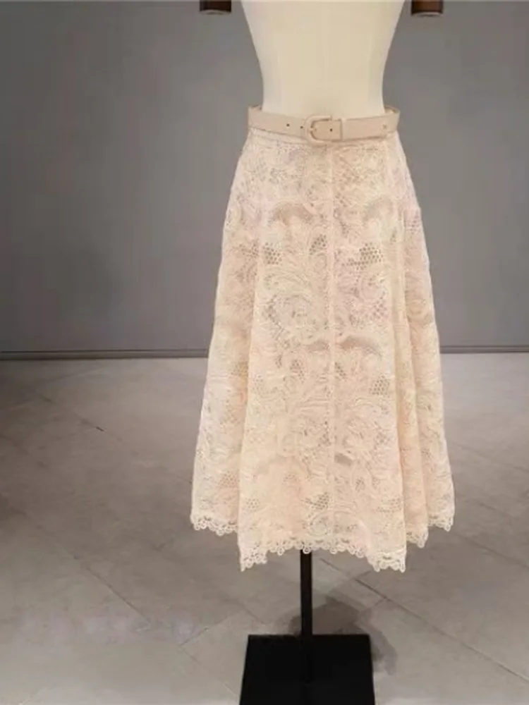 Elegant Korean Style High Waist Lace A-Line Skirt Women's Fashion Summer New Arrival Cotton City Commute Versatile Skirt
Elegant Korean Style High Waist Lace A-Line Skirt Women's Fashion Summer New Arrival Cotton City Commute Versatile Skirt