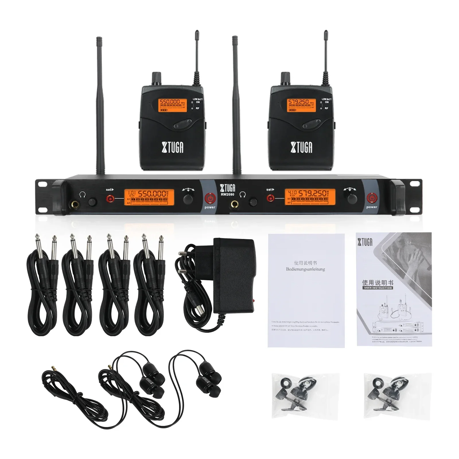 XTUGA IEM1200 Professional Wireless 2 Bodypack In-Ear System For Band Performance In Ear System
XTUGA IEM1200 Professional Wireless 2 Bodypack In-Ear System For Band Performance In Ear System