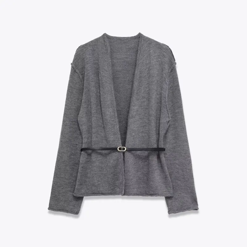 V-Neck Knitted Open Stitch Cardigan Coat Long Sleeve Tops Fashion Casual Female Streetwear Autumn Lady Sweater with Belt
V-Neck Knitted Open Stitch Cardigan Coat Long Sleeve Tops Fashion Casual Female Streetwear Autumn Lady Sweater with Belt