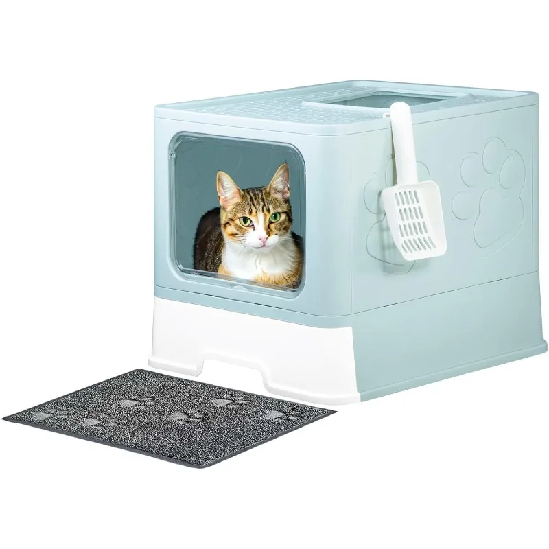 Upgrade Portable Litter Box, Top Entry Cat Litter Box with Lid, No Leakage Kitty Litter Box with Scoop and Mat, Easy Cleaning
Upgrade Portable Litter Box, Top Entry Cat Litter Box with Lid, No Leakage Kitty Litter Box with Scoop and Mat, Easy Cleaning