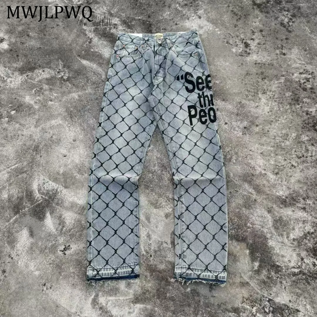 MWJLPWQ Mesh Letter Print Design Jeans Men's High Street Rough Edge Denim Trousers Slim Fit Tide Casual Unisex Long Pants 11256
MWJLPWQ Mesh Letter Print Design Jeans Men's High Street Rough Edge Denim Trousers Slim Fit Tide Casual Unisex Long Pants 11256