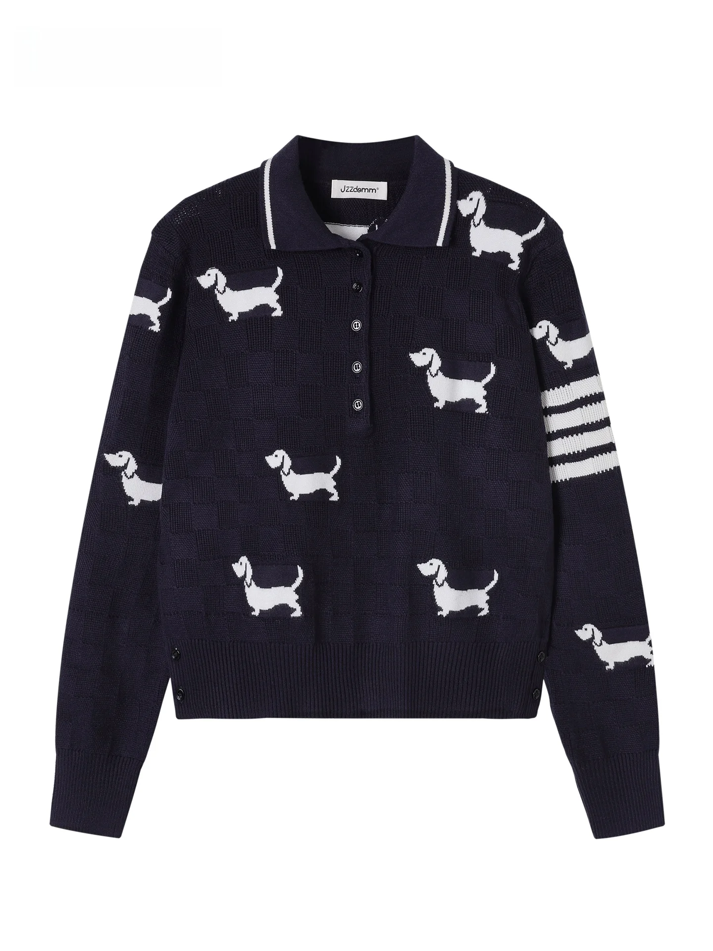 Вязаный свитер JZZDEMM в корейском стиле для женщин: модный топ с воротником и узором в виде собак, винтажный базовый слой для повседневной носки
Вязаный свитер JZZDEMM в корейском стиле для женщин: модный топ с воротником и узором в виде собак, винтажный базовый слой для повседневной носки