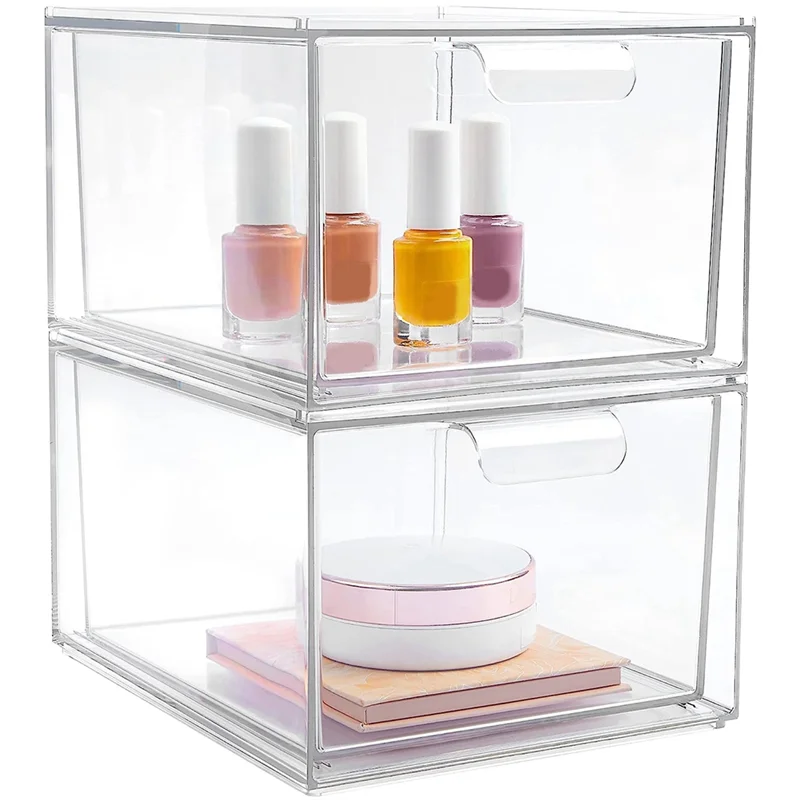 2 Pack Stackable Makeup Organizer Storage Drawers, Acrylic Bathroom Organizer, Clear Plastic Storage Box
2 Pack Stackable Makeup Organizer Storage Drawers, Acrylic Bathroom Organizer, Clear Plastic Storage Box