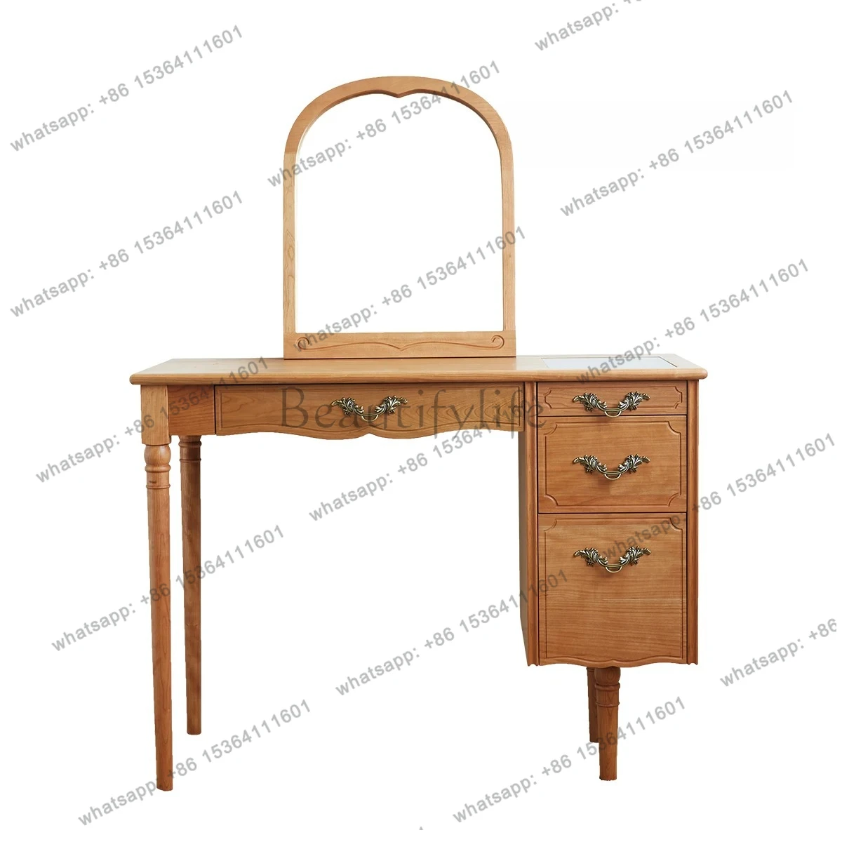 Solid wood dresser small apartment bedroom retro French storage integrated cabinet Nordic Japanese makeup table
Solid wood dresser small apartment bedroom retro French storage integrated cabinet Nordic Japanese makeup table