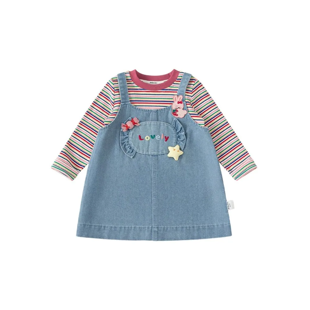 0-6 years old kids clothes baby girls clothes Spring Girls 2-piece Set Colorful striped knitted top+cartoon denim overalls
0-6 years old kids clothes baby girls clothes Spring Girls 2-piece Set Colorful striped knitted top+cartoon denim overalls