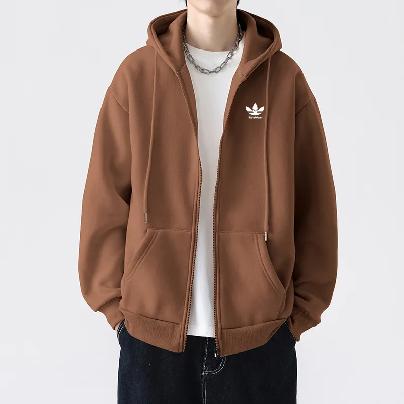 Autumn Three Leaves New Hooded Zipper Hoodie Men's Cardigan Loose Casual Plush Thick Coat
Autumn Three Leaves New Hooded Zipper Hoodie Men's Cardigan Loose Casual Plush Thick Coat