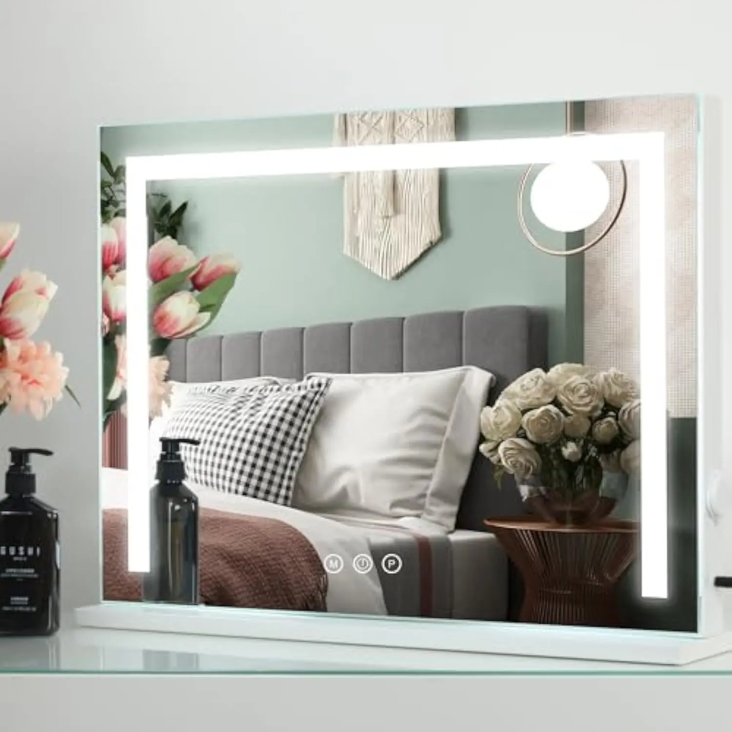 Hollywood Vanity Mirror Large Makeup Mirror with Lights, Metal Frame, Dimmable 3 Modes, Touch Control, USB Charging, Tabletop O
Hollywood Vanity Mirror Large Makeup Mirror with Lights, Metal Frame, Dimmable 3 Modes, Touch Control, USB Charging, Tabletop O