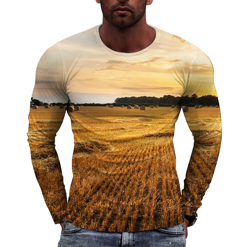 Fashion New The Wind Blows The Wheat Fields Graphic 3D Printed Men's Long Sleeve T-shirt Autumn Casual Loose Round Neck Tee Tops
Fashion New The Wind Blows The Wheat Fields Graphic 3D Printed Men's Long Sleeve T-shirt Autumn Casual Loose Round Neck Tee Tops