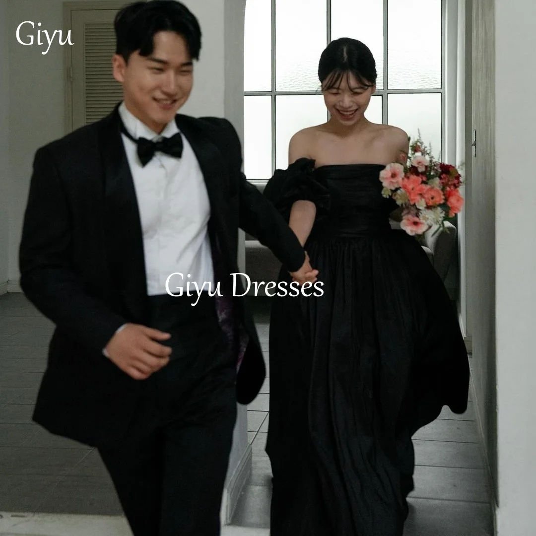 Giyu Elegant Black Satin Evening Dress A Line Off Shoulder Bubble Sleeve Pleated Corset Formal Prom Party Dress Customized
Giyu Elegant Black Satin Evening Dress A Line Off Shoulder Bubble Sleeve Pleated Corset Formal Prom Party Dress Customized