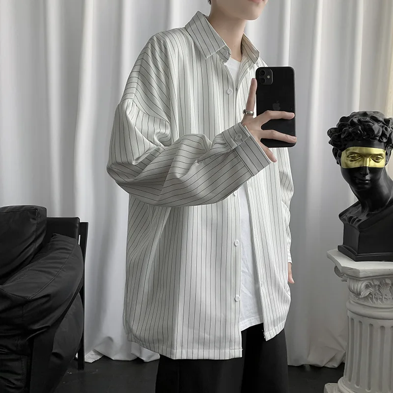 TRSYPHXM new Vertical striped shirt men's long sleeved spring and autumn Korean casual hip-hop student shirt versatile jacket
TRSYPHXM new Vertical striped shirt men's long sleeved spring and autumn Korean casual hip-hop student shirt versatile jacket