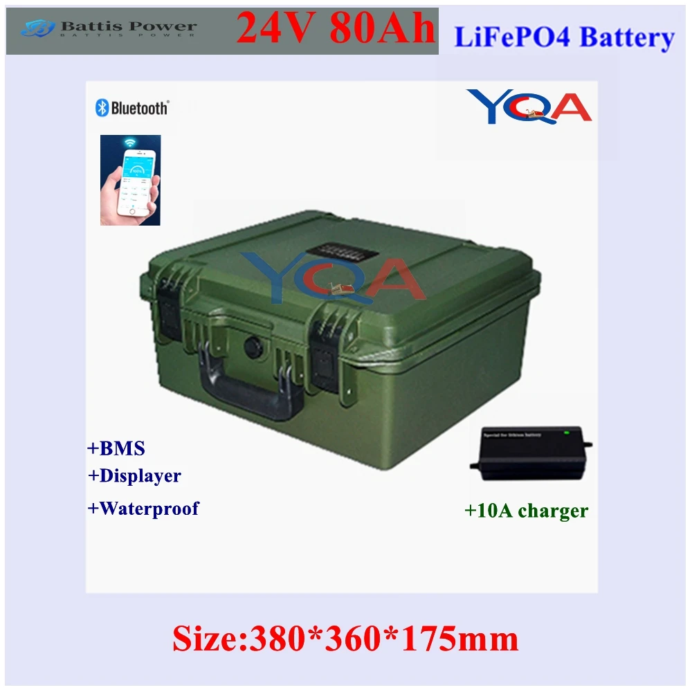 24V LiFePO4 80ah lifepo4 Battery pack lifepo4 24V 80AH Lithium iron phosphate battery waterproof with 10A charge
24V LiFePO4 80ah lifepo4 Battery pack lifepo4 24V 80AH Lithium iron phosphate battery waterproof with 10A charge