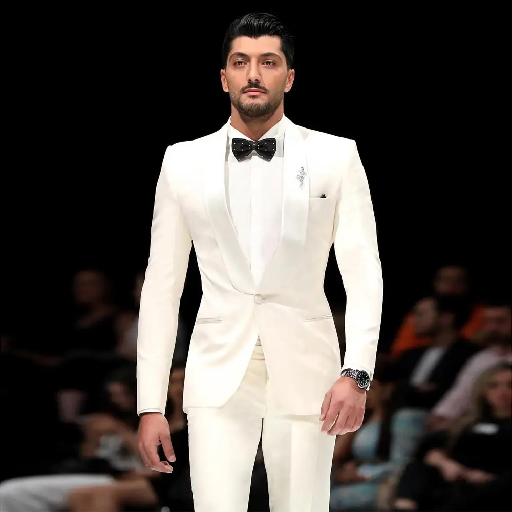 Handsome White Men's Suit Slim Fit Blazer Sets For Business Shawl Lapel Tuxedos 2 Pieces Jacket And Pants Wedding Groom Wear
Handsome White Men's Suit Slim Fit Blazer Sets For Business Shawl Lapel Tuxedos 2 Pieces Jacket And Pants Wedding Groom Wear
