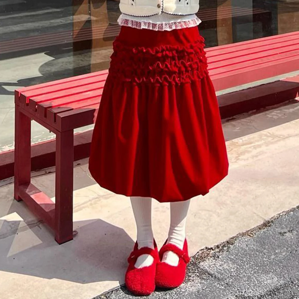 Vintage New Year's red Chinese atmosphere pleated skirt lantern cake skirt dopamine ankola red versatile woman
Vintage New Year's red Chinese atmosphere pleated skirt lantern cake skirt dopamine ankola red versatile woman