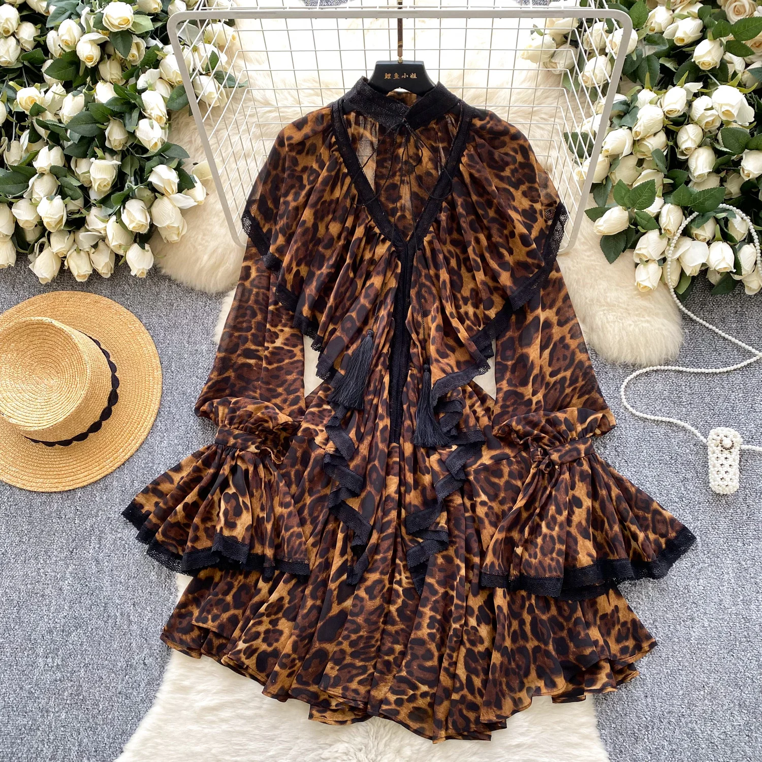 Сексуальное элегантное леопардовое платье с длинными рукавами и рюшами, Vestidos, осенняя корейская мода, винтажная женская одежда
Сексуальное элегантное леопардовое платье с длинными рукавами и рюшами, Vestidos, осенняя корейская мода, винтажная женская одежда