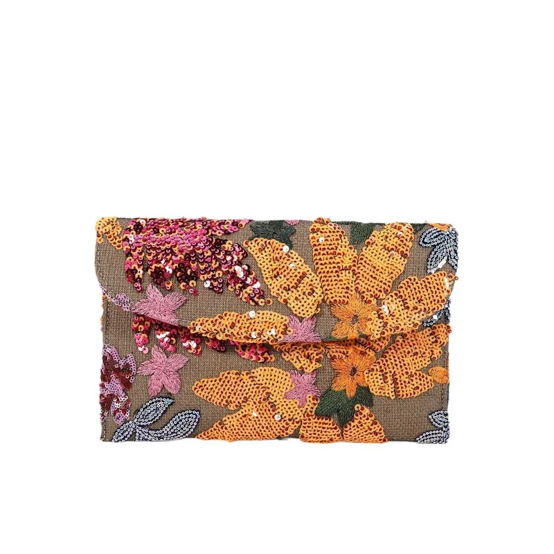 Cross-border High-end Envelope Bag, Sequined Embroidery Straw-woven Niche Women's Clutch Bag, Summer New Woven Women's Clutches
Cross-border High-end Envelope Bag, Sequined Embroidery Straw-woven Niche Women's Clutch Bag, Summer New Woven Women's Clutches