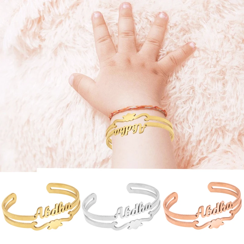 Personalized Baby Bangle Custom Name Stainless Steel Cuff Bracelet With Heart Symbol Baby Girl Charms Jewelry Babyshower Gift
Personalized Baby Bangle Custom Name Stainless Steel Cuff Bracelet With Heart Symbol Baby Girl Charms Jewelry Babyshower Gift