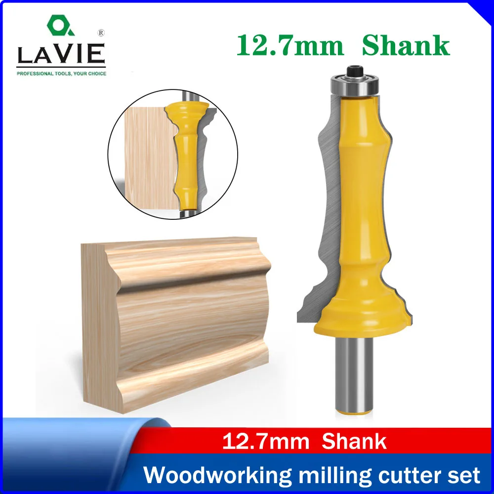 LAVIE 1pc 1/2" 12mm Shank High Profile Handrail Router Bit,Skirting Line Cutter,Tungsten Carbide 4-Flute Woodworking Milling
LAVIE 1pc 1/2" 12mm Shank High Profile Handrail Router Bit,Skirting Line Cutter,Tungsten Carbide 4-Flute Woodworking Milling