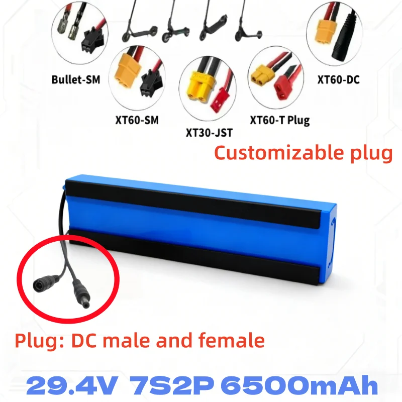 Литий-ионный аккумулятор 24 В, 6,5 Ач, 7S2P 18650, с защитным хлопком и BMS, высокий ток разряда для скутера, велосипеда, проекта «сделай сам»,
Литий-ионный аккумулятор 24 В, 6,5 Ач, 7S2P 18650, с защитным хлопком и BMS, высокий ток разряда для скутера, велосипеда, проекта «сделай сам»,
