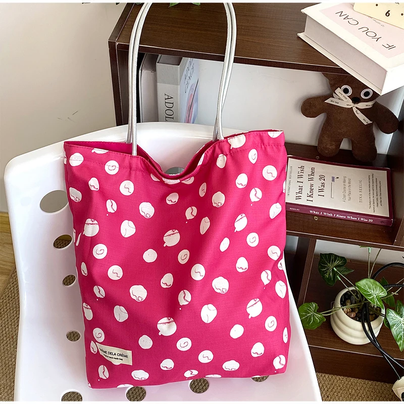 Vintage Polka Dot Double-Sided Shoulder Bag Tie-Dye Canvas Tote Handbag French Slouchy Casual Bag Large Capacity Shopper Bag
Vintage Polka Dot Double-Sided Shoulder Bag Tie-Dye Canvas Tote Handbag French Slouchy Casual Bag Large Capacity Shopper Bag