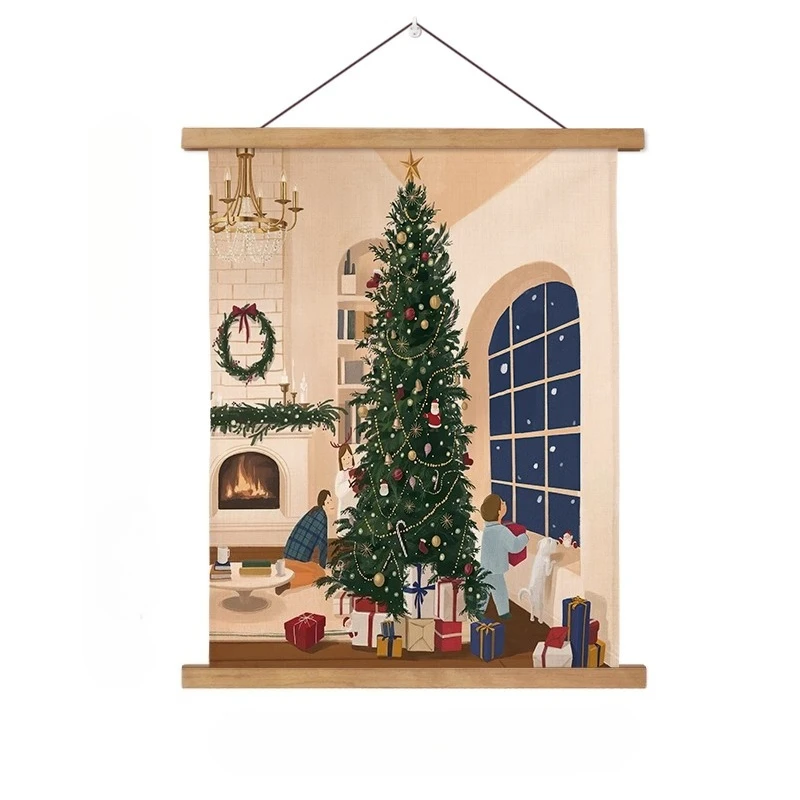 Snowy Night Christmas Tapestry Wall Hanging - Tree & Gifts Fabric Decor for Living Room, Bedroom, Ins Holiday Party Background
Snowy Night Christmas Tapestry Wall Hanging - Tree & Gifts Fabric Decor for Living Room, Bedroom, Ins Holiday Party Background