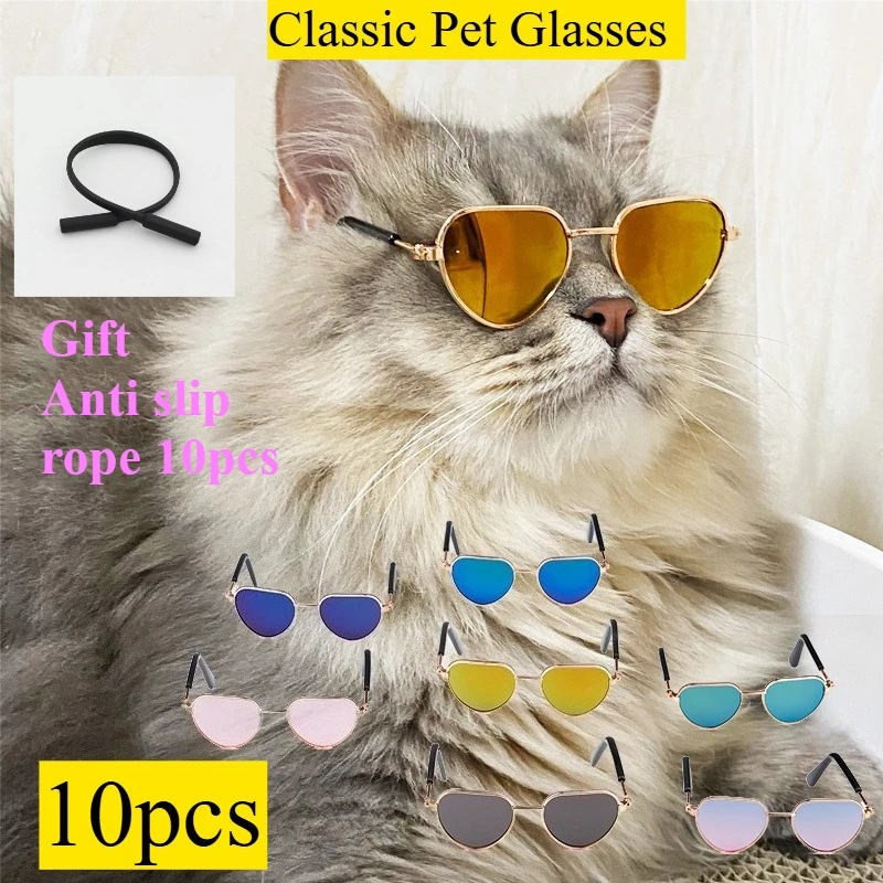 10pcs Pet Cat Glasses 30g Photography Costume Props Cat Dog Sunglasses Gold Necklace Animal Non-Slip Cosplay Cat Stuff
10pcs Pet Cat Glasses 30g Photography Costume Props Cat Dog Sunglasses Gold Necklace Animal Non-Slip Cosplay Cat Stuff