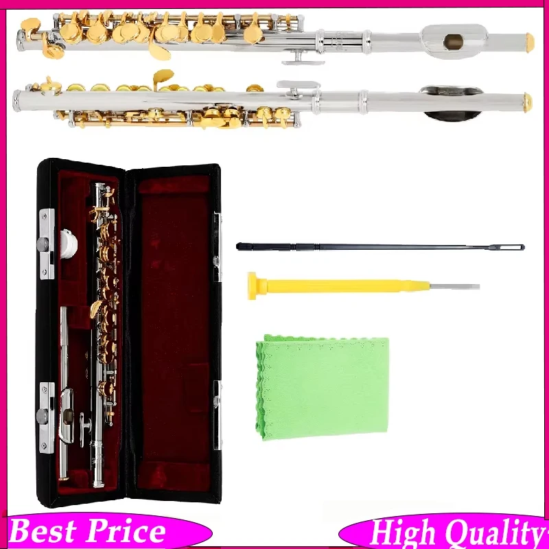 SLADE Professional Piccolo C Key Cupronickel Half-Size Flute with Silver Plated Body Gold Key Padded Case And Cleaning Cloth
SLADE Professional Piccolo C Key Cupronickel Half-Size Flute with Silver Plated Body Gold Key Padded Case And Cleaning Cloth