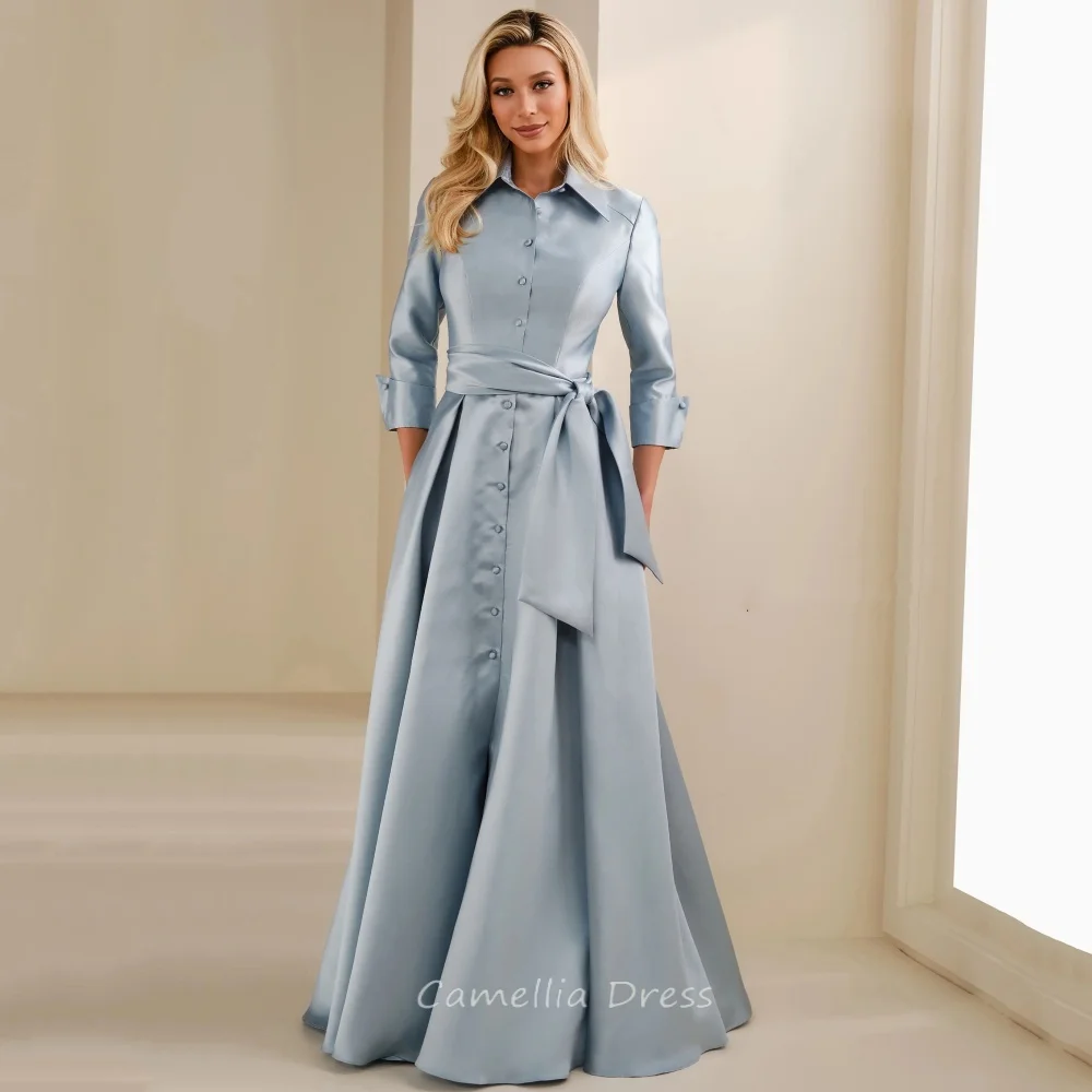 Mother of the Bride Dress Button Customized Formal Dress Long Sleeves A Line Wedding Party Gown with Belt vestido invitada boda
Mother of the Bride Dress Button Customized Formal Dress Long Sleeves A Line Wedding Party Gown with Belt vestido invitada boda