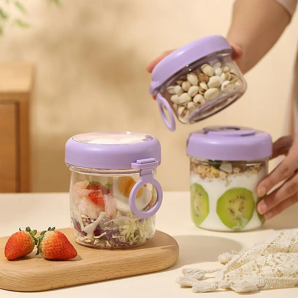 Food-grade PP Salad Bowl Overnight Oats Jar With Built-In Fork & Lid Leak-Proof Plastic Breakfast Cup For Salad Yogurt Fruit Tra
Food-grade PP Salad Bowl Overnight Oats Jar With Built-In Fork & Lid Leak-Proof Plastic Breakfast Cup For Salad Yogurt Fruit Tra