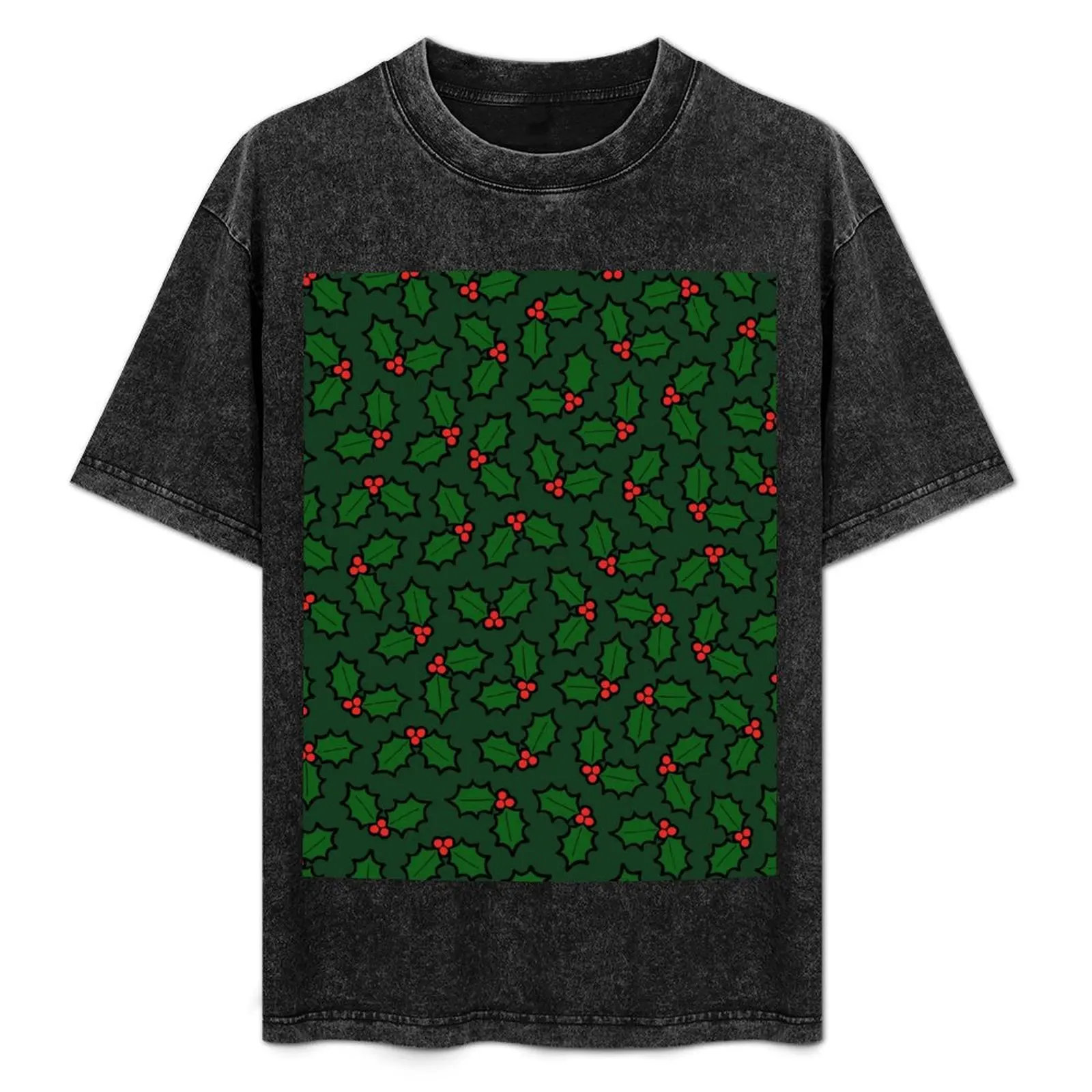 Holly Leaves and Berries Pattern in Dark Green T-Shirt Plus Size Lightweight Tee Shirt
Holly Leaves and Berries Pattern in Dark Green T-Shirt Plus Size Lightweight Tee Shirt