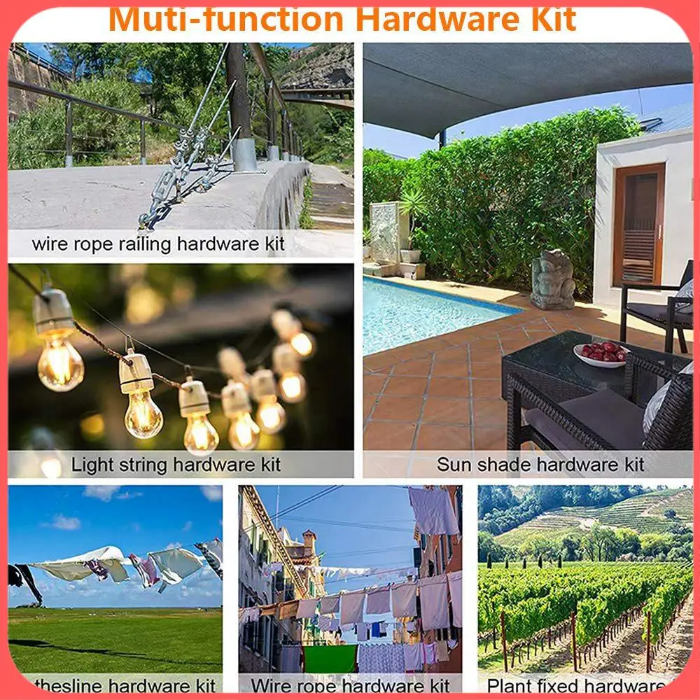 AA89-Cable Wire Rope Hooks Kit, PVC Coated Fence Hooks For Lights, Stainless Steel Garden Wire Pergola Kit For Picture Wire
AA89-Cable Wire Rope Hooks Kit, PVC Coated Fence Hooks For Lights, Stainless Steel Garden Wire Pergola Kit For Picture Wire