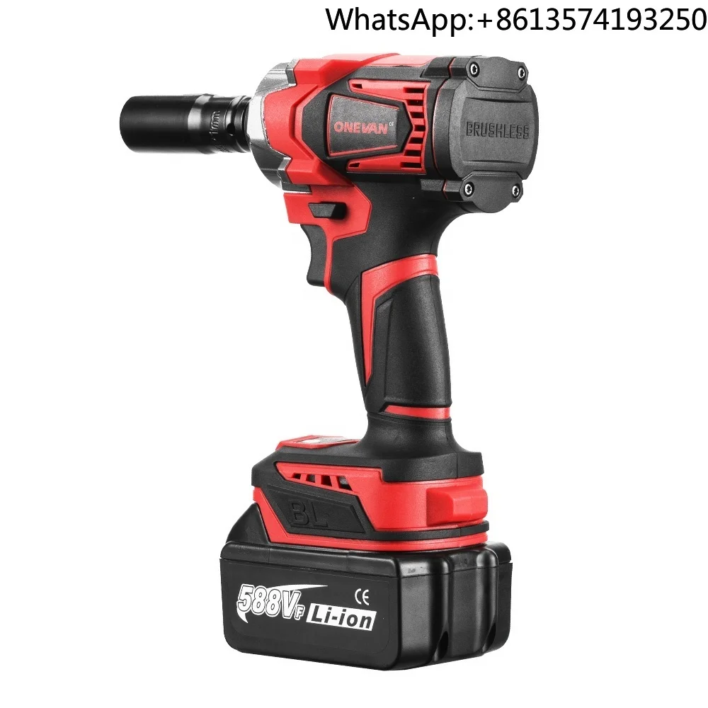 ONEVAN 1200N.M Torque Brushless Electric Impact Wrench Cordless Wrench Power Tool with 588VF Battery 1/2 for 18V Battery
ONEVAN 1200N.M Torque Brushless Electric Impact Wrench Cordless Wrench Power Tool with 588VF Battery 1/2 for 18V Battery