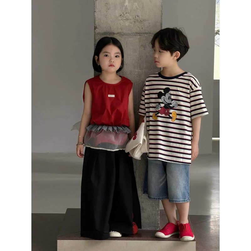 Children's Clothing Summer2025New Korean Style Girls' Solid Color Tank Dress Fashionable Loose Pants Big Kids' Outfit Girls' Set
Children's Clothing Summer2025New Korean Style Girls' Solid Color Tank Dress Fashionable Loose Pants Big Kids' Outfit Girls' Set