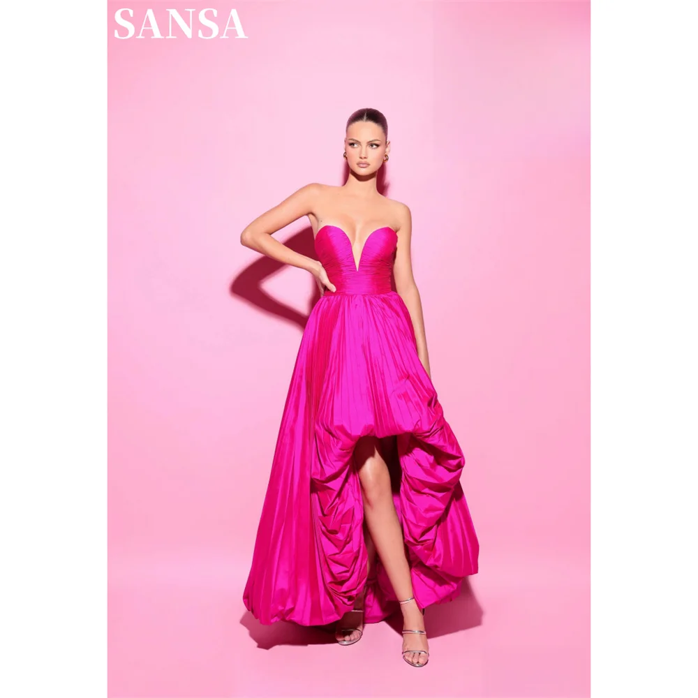 Sansa Elegant A-line Taffeta Evening Dress Strapless Floor-Length Side Splite Wedding Dresses Sleeveless vestidos de fiesta 2024
Sansa Elegant A-line Taffeta Evening Dress Strapless Floor-Length Side Splite Wedding Dresses Sleeveless vestidos de fiesta 2024