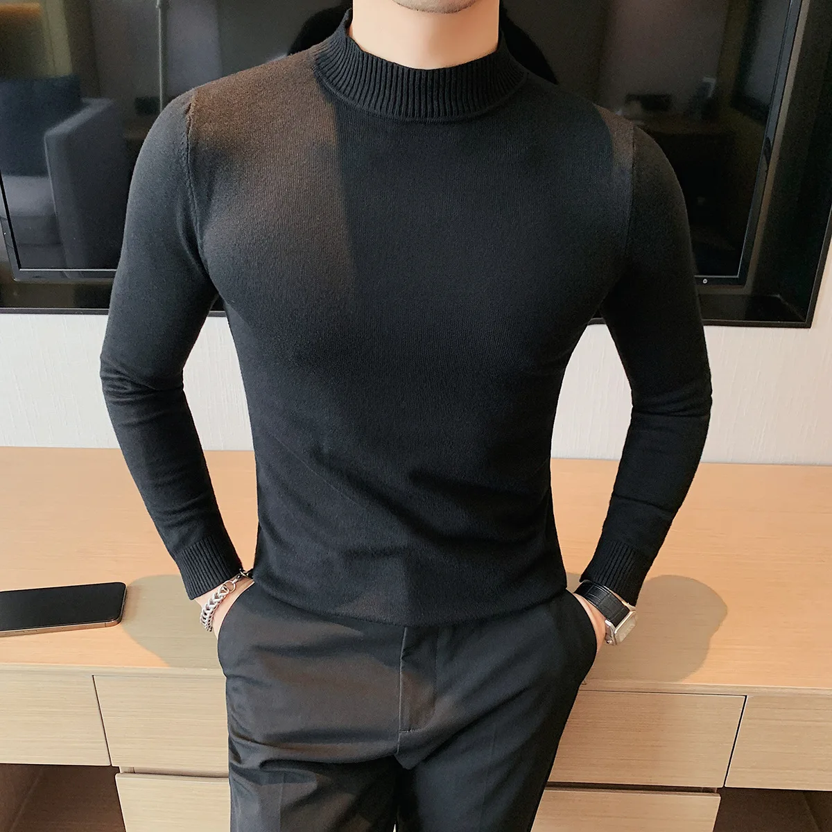 Мужской вязаный свитер с высоким воротником Long Sve Slim Fit, осень-зима, модный повседневный дышащий удобный базовый слой irt
Мужской вязаный свитер с высоким воротником Long Sve Slim Fit, осень-зима, модный повседневный дышащий удобный базовый слой irt