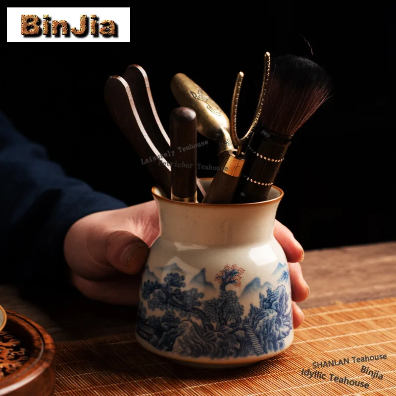 Blue And White Ru Kiln Tea Six Gentlemen Boutique Tea Tool Set Teaware Utensils Chinese Tea Tea Ceremony Supplies Decoration
Blue And White Ru Kiln Tea Six Gentlemen Boutique Tea Tool Set Teaware Utensils Chinese Tea Tea Ceremony Supplies Decoration