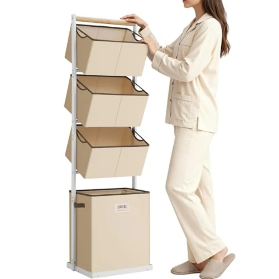 4 Section Laundry Hamper Sorter Stackable Laundry Basket Organizer with Removable Basket 125L 4-Tier Vertical Laundry Sorter fo
4 Section Laundry Hamper Sorter Stackable Laundry Basket Organizer with Removable Basket 125L 4-Tier Vertical Laundry Sorter fo