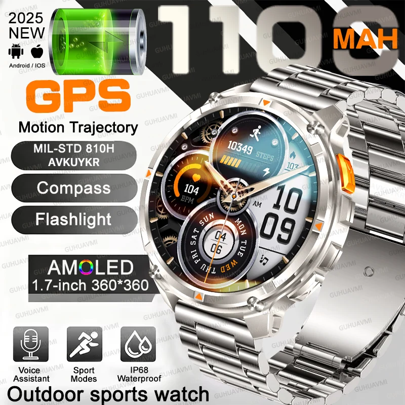 Новые TANK Military 1100 мАч, большая батарея, умные часы для спорта и фитнеса, GPS, компас, светодиодный фонарик, IP68, водонепроницаемые часы с HD-вызовом
Новые TANK Military 1100 мАч, большая батарея, умные часы для спорта и фитнеса, GPS, компас, светодиодный фонарик, IP68, водонепроницаемые часы с HD-вызовом