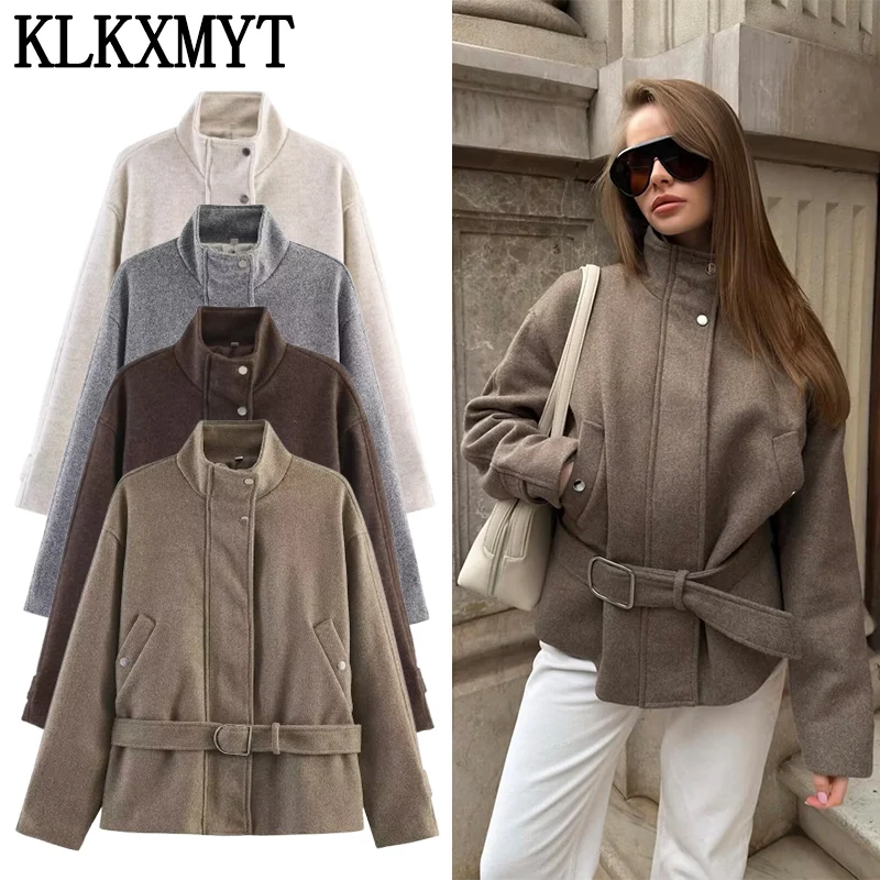 KLKXMYT Women's Coat New Stand Collar Full Sleeve Belt Loose Female Jacket 2026 Autumn Fashion Commute Lady Outerwear
KLKXMYT Women's Coat New Stand Collar Full Sleeve Belt Loose Female Jacket 2026 Autumn Fashion Commute Lady Outerwear 