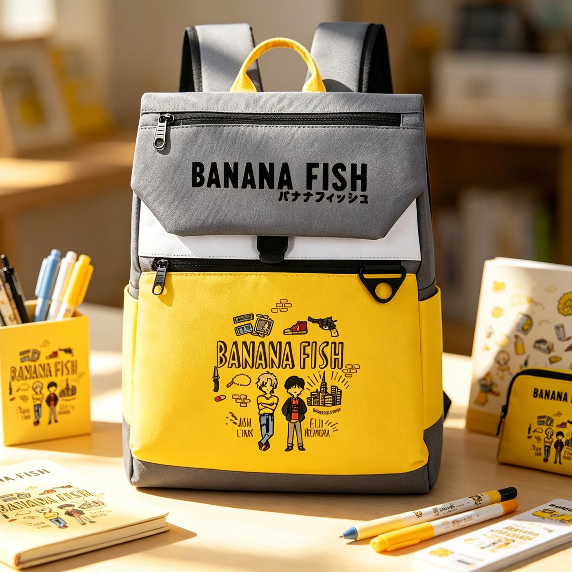Популярный аниме-рюкзак Banana Fish с изображением Эша Линкса, школьная сумка для мальчиков и девочек, студенческая сумка для книг, повседневная дорожная сумка через плечо, рюкзак для путешествий
Популярный аниме-рюкзак Banana Fish с изображением Эша Линкса, школьная сумка для мальчиков и девочек, студенческая сумка для книг, повседневная дорожная сумка через плечо, рюкзак для путешествий