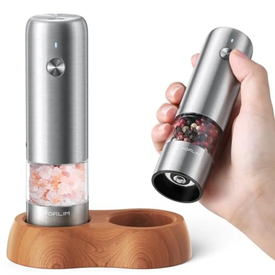 Electric Salt and Pepper Grinder Set with Wood Base USB Rechargeable Small Automatic Salt Pepper Mill Grinder Travel/Outdoor BB
Electric Salt and Pepper Grinder Set with Wood Base USB Rechargeable Small Automatic Salt Pepper Mill Grinder Travel/Outdoor BB
