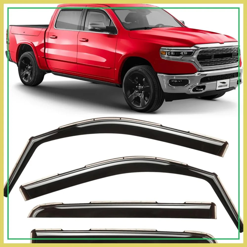 In-Channel Rain Guards for Dodge RAM 1500 2019-2026 Crew Cab, 4Pcs Window Deflectors, Vent Visors
In-Channel Rain Guards for Dodge RAM 1500 2019-2026 Crew Cab, 4Pcs Window Deflectors, Vent Visors