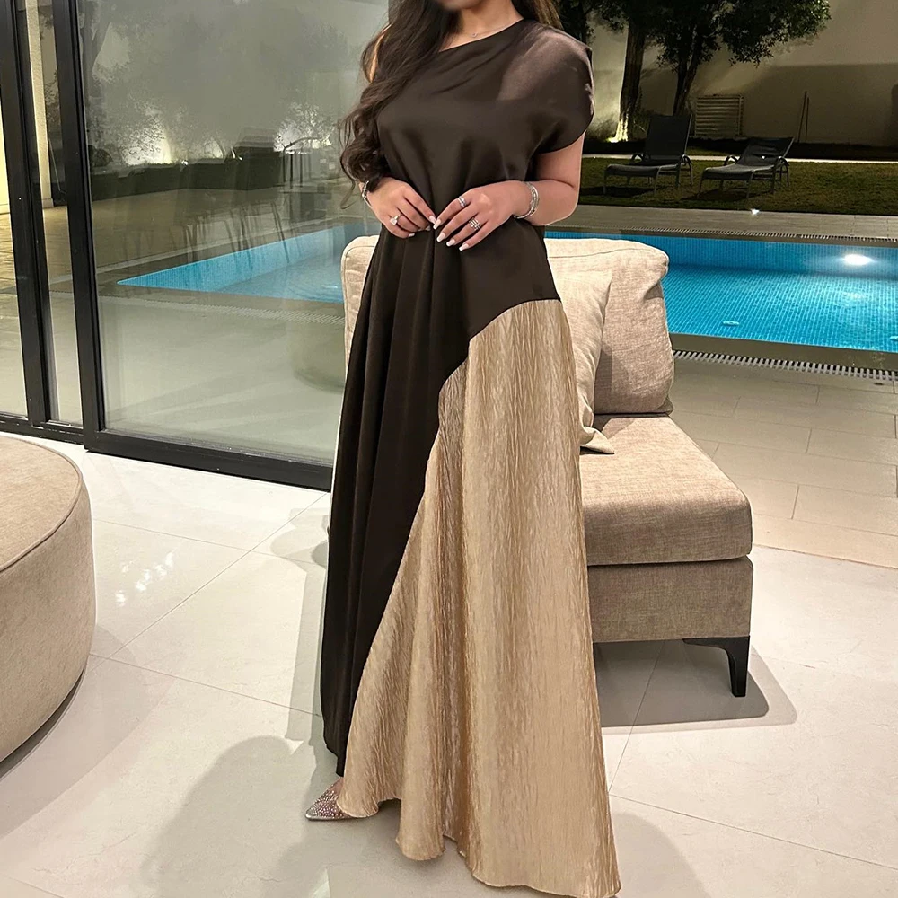 Customized Formal One Shoulder Satin Evening Dresses Elegant Straight Floor Length Short Sleeves Custom Size Vestidos Para Mujer
Customized Formal One Shoulder Satin Evening Dresses Elegant Straight Floor Length Short Sleeves Custom Size Vestidos Para Mujer