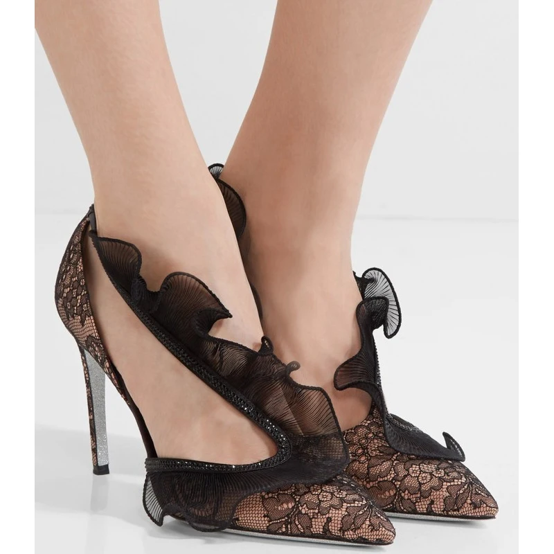 Hypotenuse Lace Pointed Toe Sexy Stiletto Sandals Woman Summer 2026 Rhinestone Black French High Heel Shoes Slip-On Pumps
Hypotenuse Lace Pointed Toe Sexy Stiletto Sandals Woman Summer 2026 Rhinestone Black French High Heel Shoes Slip-On Pumps