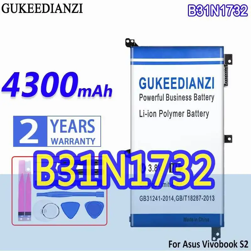 Laptop Battery B31N1732 4300Mah For Asus Vivobook S2 S4300U S4300F S14 S430 X430UA X430UF Mars15 Mars 15 VX60G
Laptop Battery B31N1732 4300Mah For Asus Vivobook S2 S4300U S4300F S14 S430 X430UA X430UF Mars15 Mars 15 VX60G