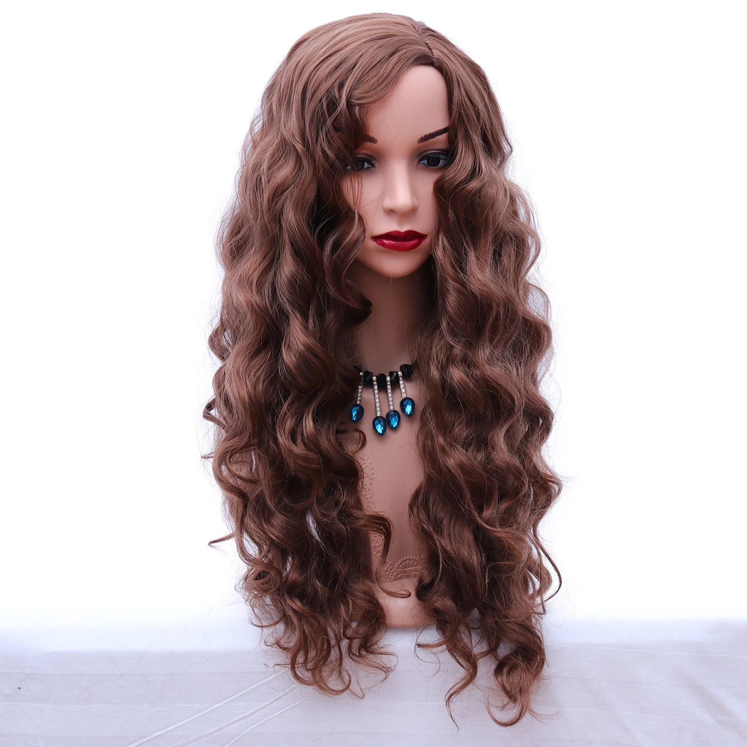 Женский длинный вьющийся синтетический парик, каштаново-коричневый, с центральной частью и крупными волнами, термостойкое высокотемпературное волокно, подходит для повседневного ношения
Женский длинный вьющийся синтетический парик, каштаново-коричневый, с центральной частью и крупными волнами, термостойкое высокотемпературное волокно, подходит для повседневного ношения