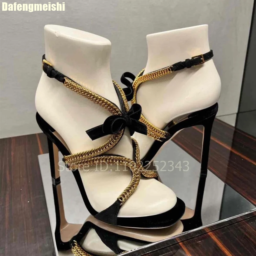 2025 Summer New Metal Chain Cross Strap Sandals Women Open Toe 8Cm/10Cm Thin Heels Gladiator Slingback Fashion Novelty Sandals
2025 Summer New Metal Chain Cross Strap Sandals Women Open Toe 8Cm/10Cm Thin Heels Gladiator Slingback Fashion Novelty Sandals