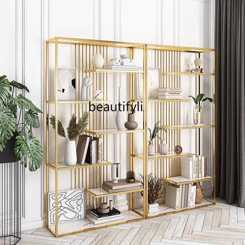 Yh Light luxury partition rack wrought iron floor bookshelf living room entrance display rack office
Yh Light luxury partition rack wrought iron floor bookshelf living room entrance display rack office