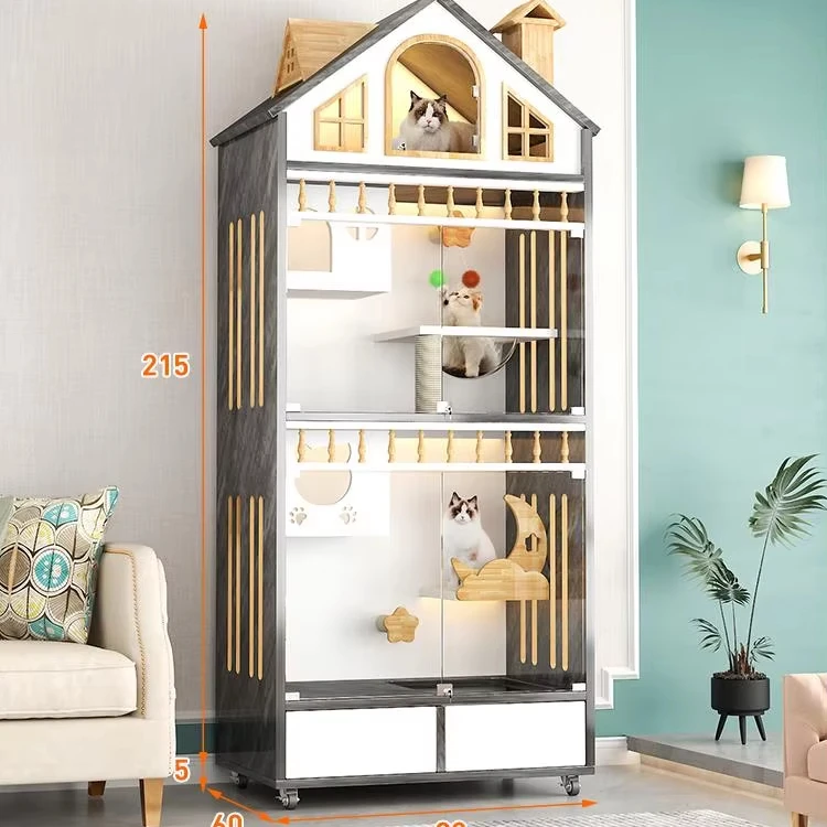 Modern-style Wooden Pet Mansion Villa with Luxurious Interior and Eco-friendly cat Cage/cat Villa
Modern-style Wooden Pet Mansion Villa with Luxurious Interior and Eco-friendly cat Cage/cat Villa