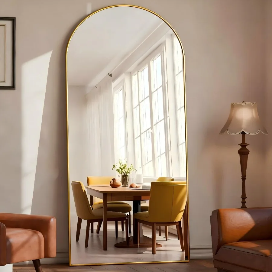 30.1"x71" Arched Full Length Mirror with Stand Standing Mirror Gold
30.1"x71" Arched Full Length Mirror with Stand Standing Mirror Gold