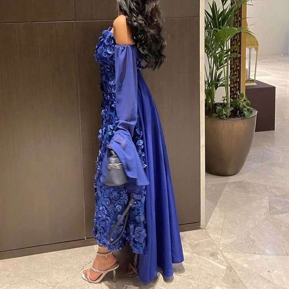 Temperament Appliques Ruched Sweetheart Ankle Length Straight Prom Gowns Chiffon Off the Shoulder Long Sleeves فساتين سهرة
Temperament Appliques Ruched Sweetheart Ankle Length Straight Prom Gowns Chiffon Off the Shoulder Long Sleeves فساتين سهرة